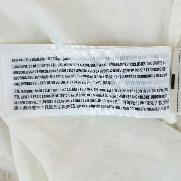 ABERCROMBIE & FITCH White Clip Dot Balloon Sleeves Bodysuit Blouse Size S - Picture 10 of 10